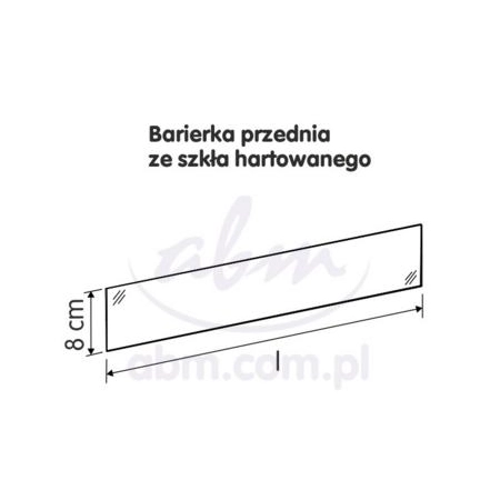 Barierka przednia szklana do modułu 64 cm